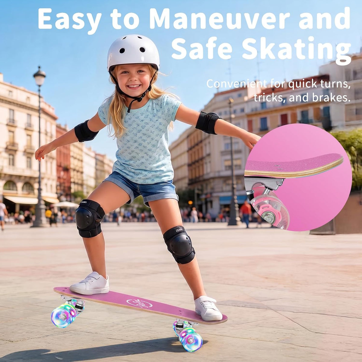 BELEEV 22 inch Skateboards for Kids - Light Pink - image 4