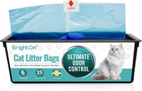 BrightOn, 75 Litter Bag Refill Bags for Genie Easy Roll Litter Bin, Ultimate Odor Control, - Lemon 25 Bags