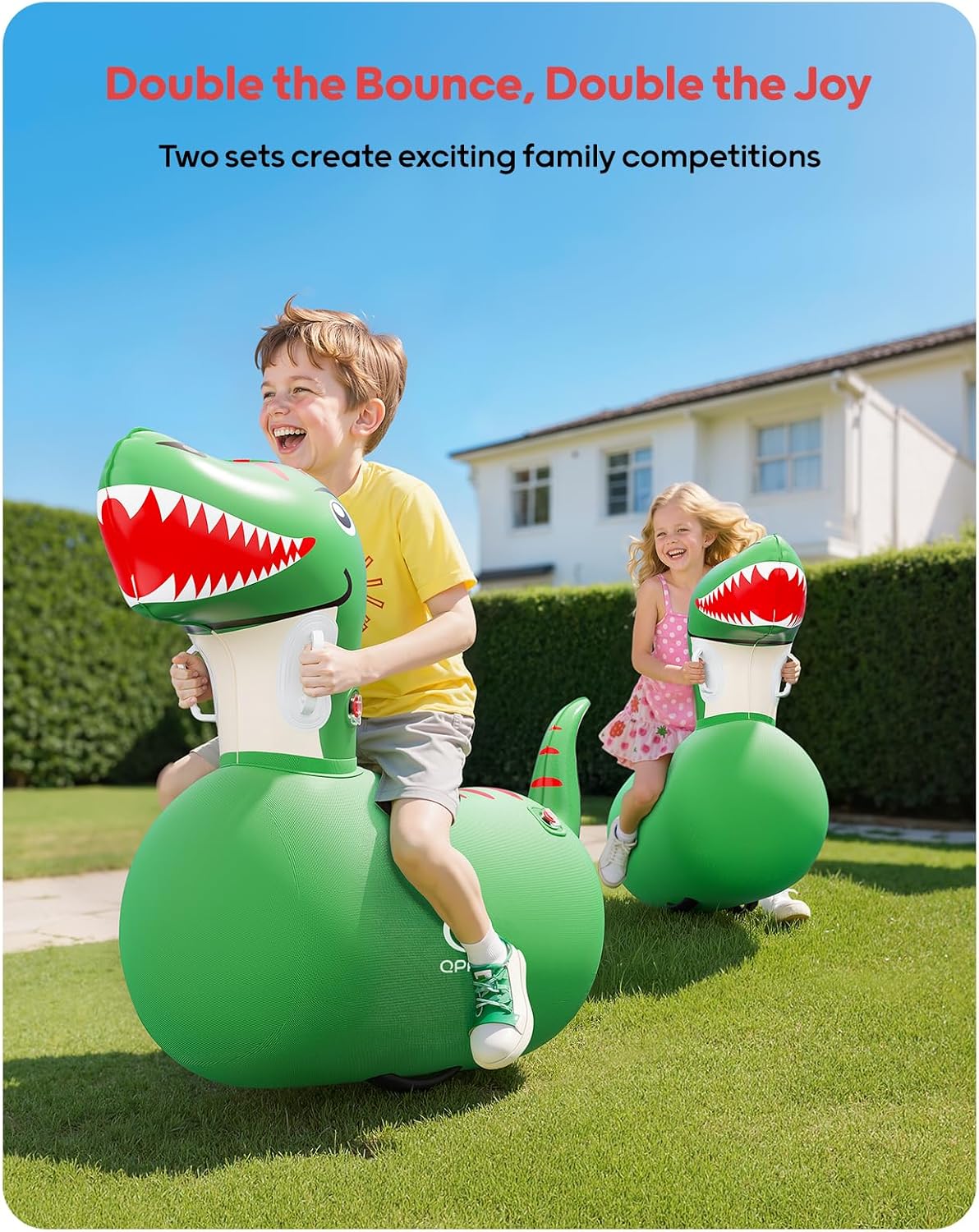 QPAU Inflatable Dinosaur Bouncy Hopper Toy - Dinosaur / 2 Pack - image 2