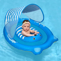 Swimbobo baby pool float with sun canopy and safety seat, Yellow Dinosaur design - view 2
