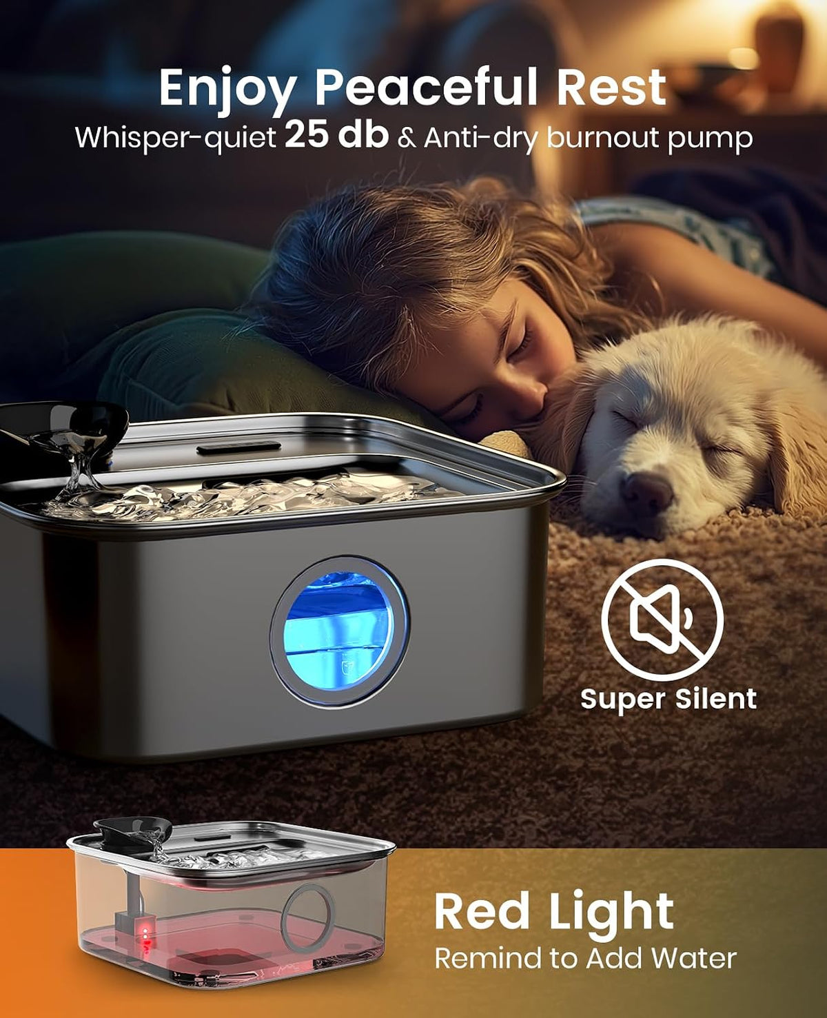 oneisall 10L/2.6Gal Dog Water Fountain for Large Dogs – Essentials for Dogs - Water Pump for 10L Dog Fountain - image 2