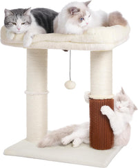 Cat Tree Tower for Large Cats Cat Scratching Post with Bed 20X16” – Essentials for Cats - Large / Beige