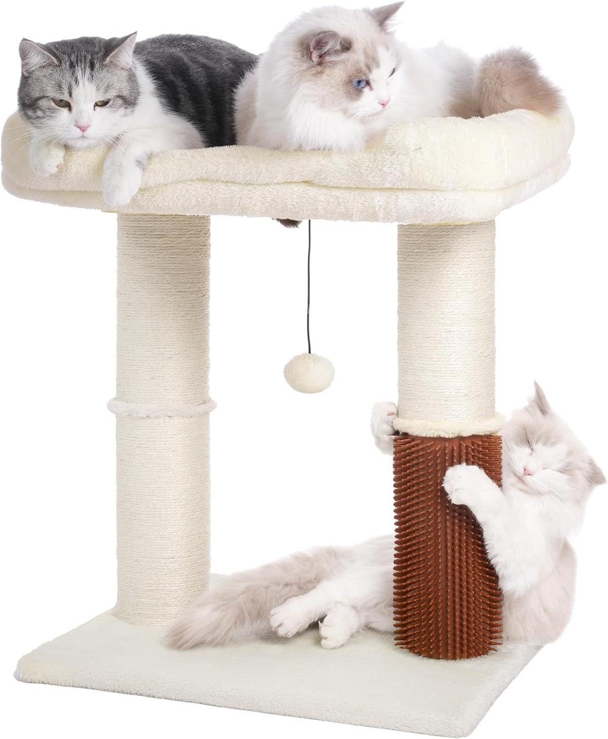 Cat Tree Tower for Large Cats Cat Scratching Post with Bed 20X16” – Essentials for Cats - Large / Beige