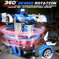 Dolanus Remote Control Car, Transform Robot, Boys Toys Gifts - Police-blue - image 3