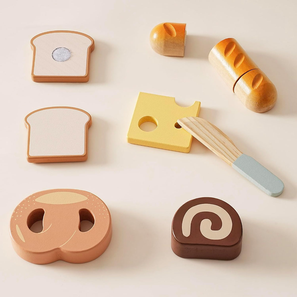 ROBOTIME wooden play food cutting fruit set with storage shopping bag - view 15