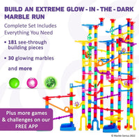 Marble Genius 300 pcs Glow Marble Race Track & STEM Toy for Kids Ages - Extreme Set - 300 pcs - image 3