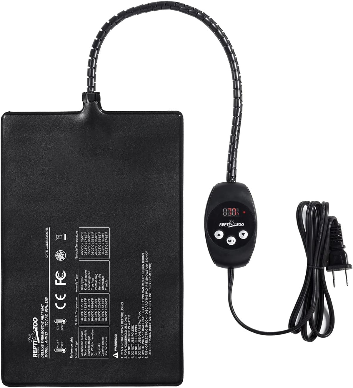 REPTI ZOO Upgrade Reptile Heat Mat with Thermostat - 23W