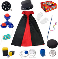 Heyzeibo magic kit for kids with beginner magician props and picture instruction manual