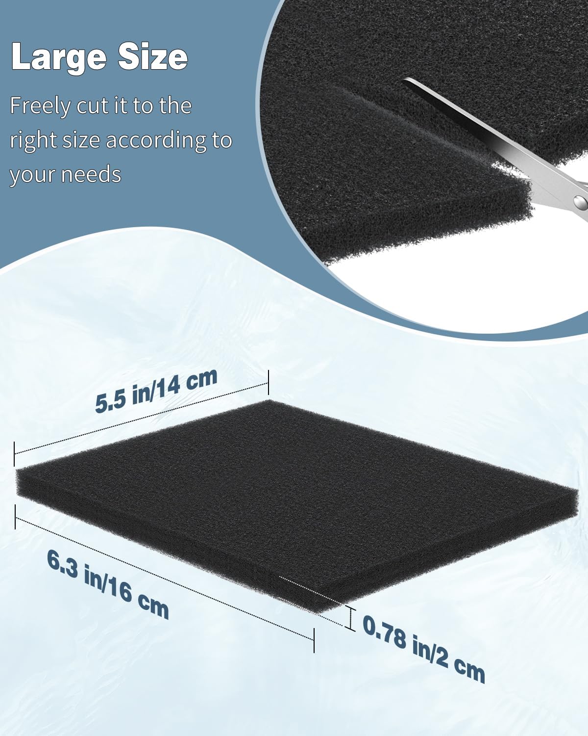 Pawfly 4 Pack Aquarium Bio Sponge Filter Media Pad - 12 Pack（30 PPI） - image 3