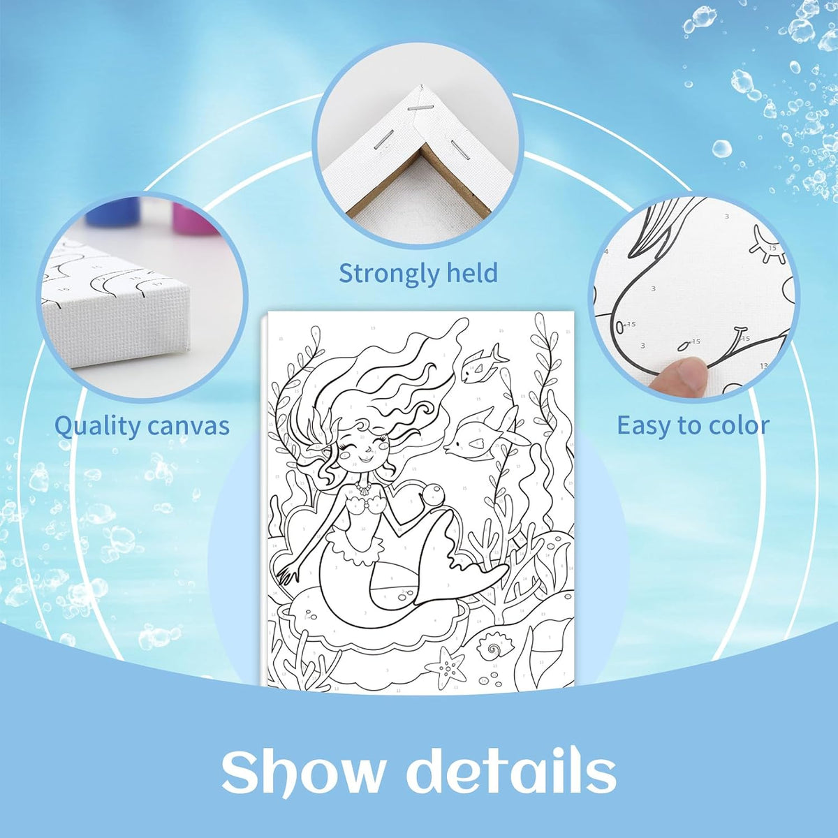 goldentime 3 Pack Kids Paint by Numbers Kit - seaworld - image 3