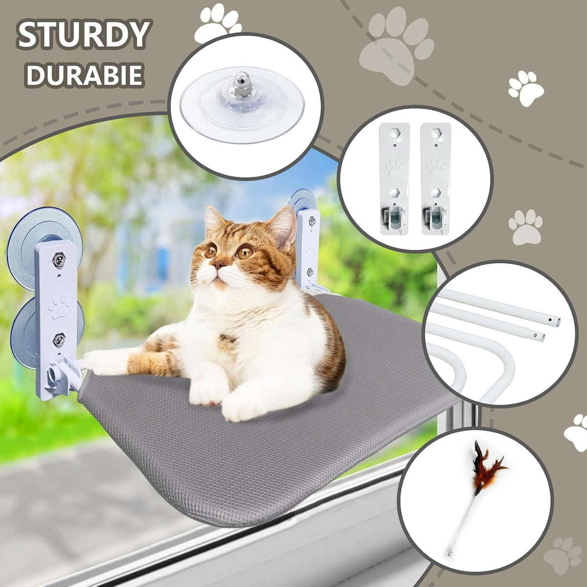 Cat Window Perch Seat Hammock - gray - image 2