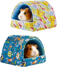2 Pack Hamster Hideout Bed - Green+Yellow / 7.8*7in