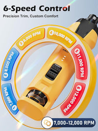 Casfuy 6-Speed Dog Nail Grinder – 50%+ Boost Power Dog Nail Trimmers Quiet with Dust Cap & 2 LED Lights & 2000mAh Battery & 4.8V Motor Electric Pet Toenail File Tool for Large Medium Small Dogs Cats