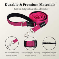 Hands Free Dog Leash, Waist & Crossbody 2-in-1 for Jogging & Hiking – Essentials for Dogs - Hot Pink / Medium (6–8FT) - image 2