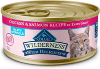 Blue Buffalo Wilderness Wild Delights Meaty Morsels Natural Wet Cat Food, Chicken & Salmon in Tasty Gravy, 3-oz. Cans, 24-Pack