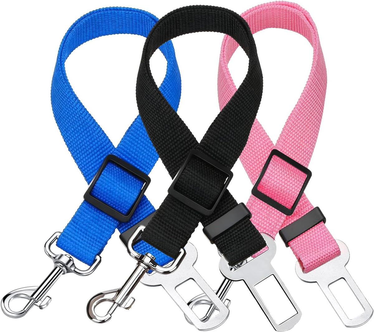 Pet Seat Belt for Dogs, Car Seat Safety Harness with Adjustable Length – Essentials for Dogs - Black Blue Pink