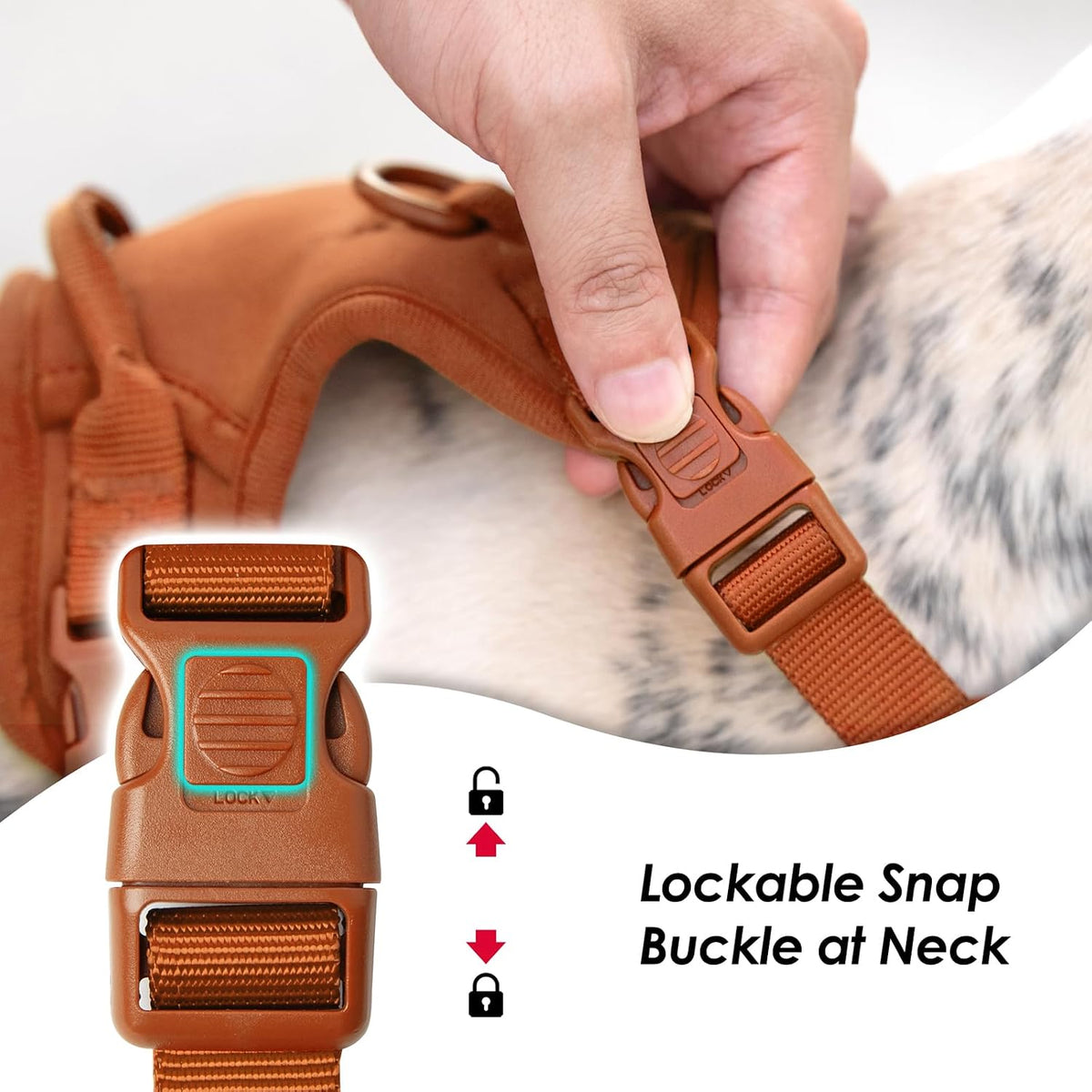 Sunraymascota No Pull Dog Harness for Medium Sized Dogs Puppy Vest - Carmel Brown / L(Neck:20.9-31.5", Chest:24.8-37.4") - image 2
