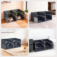 Waterproof Cat Litter Box Enclosure Splash Guard - Gray-2PC - image 2