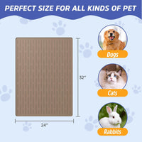 Large Dog Mats for Food and Water - Light Brown / 32"L x 24"W - image 2