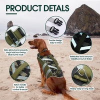 Kuoser Reflective Dog Life Jacket - L (Chest Girth:22.8-29.5'') / 5#GreenCamo - image 3