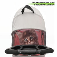 Magshion Foldable Pet Stroller, 3-in-1 Dog Travel Jogger with Detachable Carrier, Cup Holder, Storage Basket, Folding Carrier for Small/Medium Dogs & Cats Up to 33 lbs, Pink