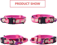Tactical Dog Collar Adjustable Military Nylon Dog Collar with Control - Large (Pack of 1) / Pink Camo - image 3