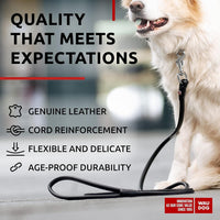 WAUDOG Rolled Leather Dog Leash 4Ft * 0.3 in for Small Medium - Black / 4Ft * 0.5 in - image 3