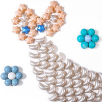 GOGOSO Ball Pit Balls Stars Moon Shapes Plastic Pitballs for Child - 100 balls / Pearl Gray+blue+green - image 4