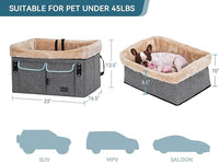 Petsfit Dog Car Seat Medium Sized Dog or 2 Small Dogs with Patent Buckles, Washable Pad, Dog Booster Car Seat for Dogs Up to 45 lbs (Medium, Light Grey)