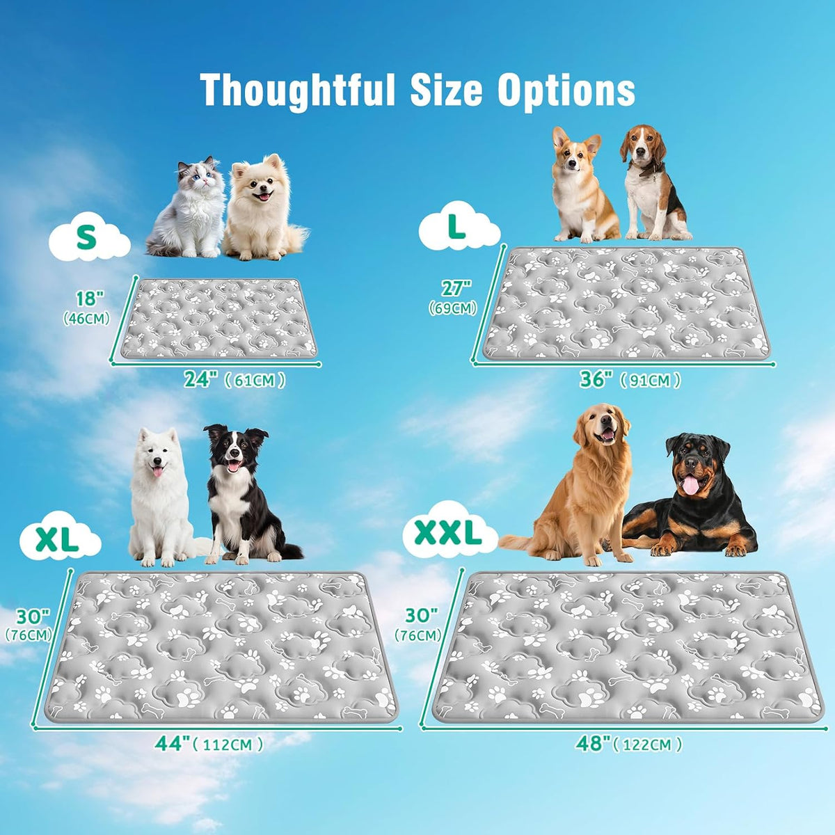 Dog Cooling Mat, Extra Large Cooling Dog Bed Mat for Indoor & Outdoor, Q-Max>0.5, Machine Washable - Grey / X-Large - image 3