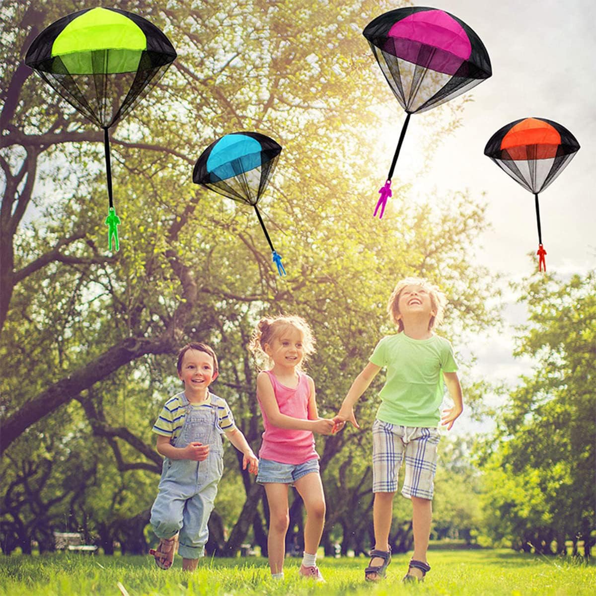 Pinkiwine 6 pack parachute throwing toys in six colors - view 3
