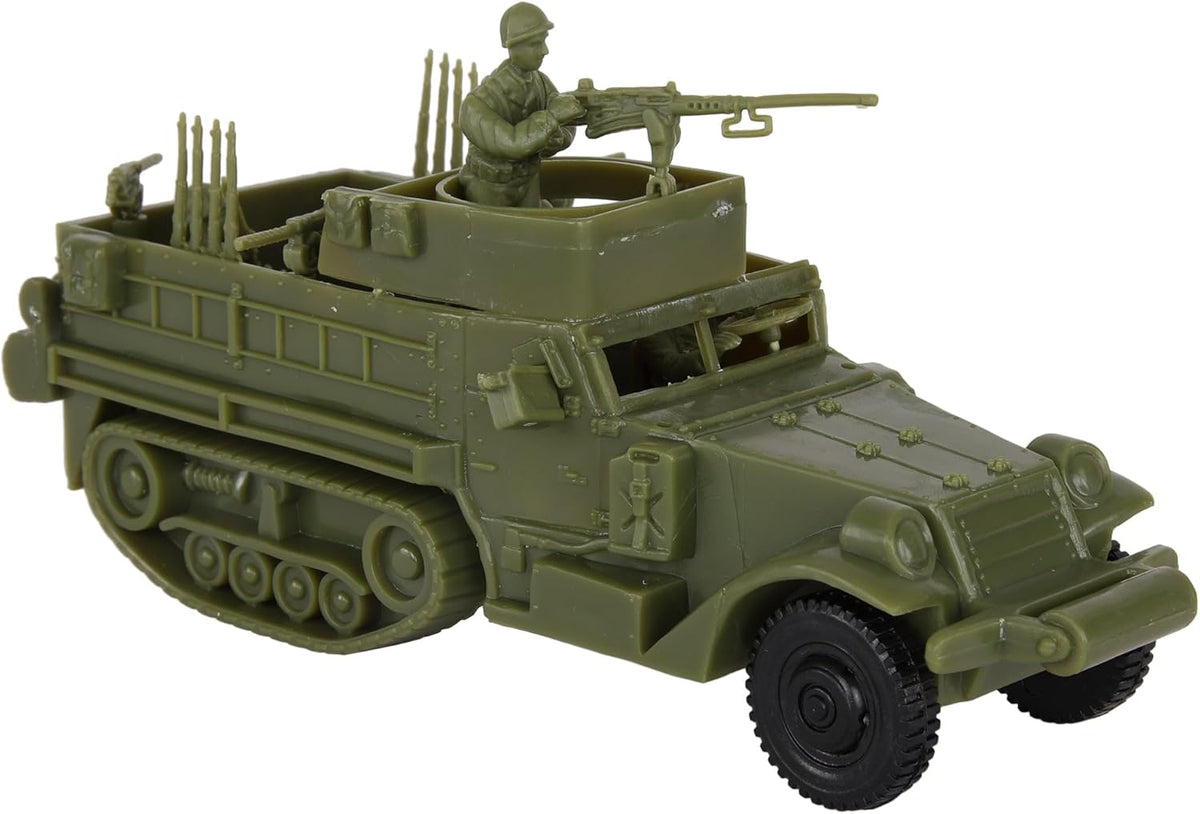 BMC Toys WW2 US M3 halftrack plastic army vehicle in tan