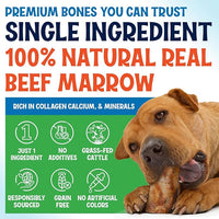 Beef Marrow Bones for Dogs, 3" Bone, Long Lasting Stuffed Treats, Tasty and Healthy Snack for Small and Medium Sized Pets, (12 Pack)