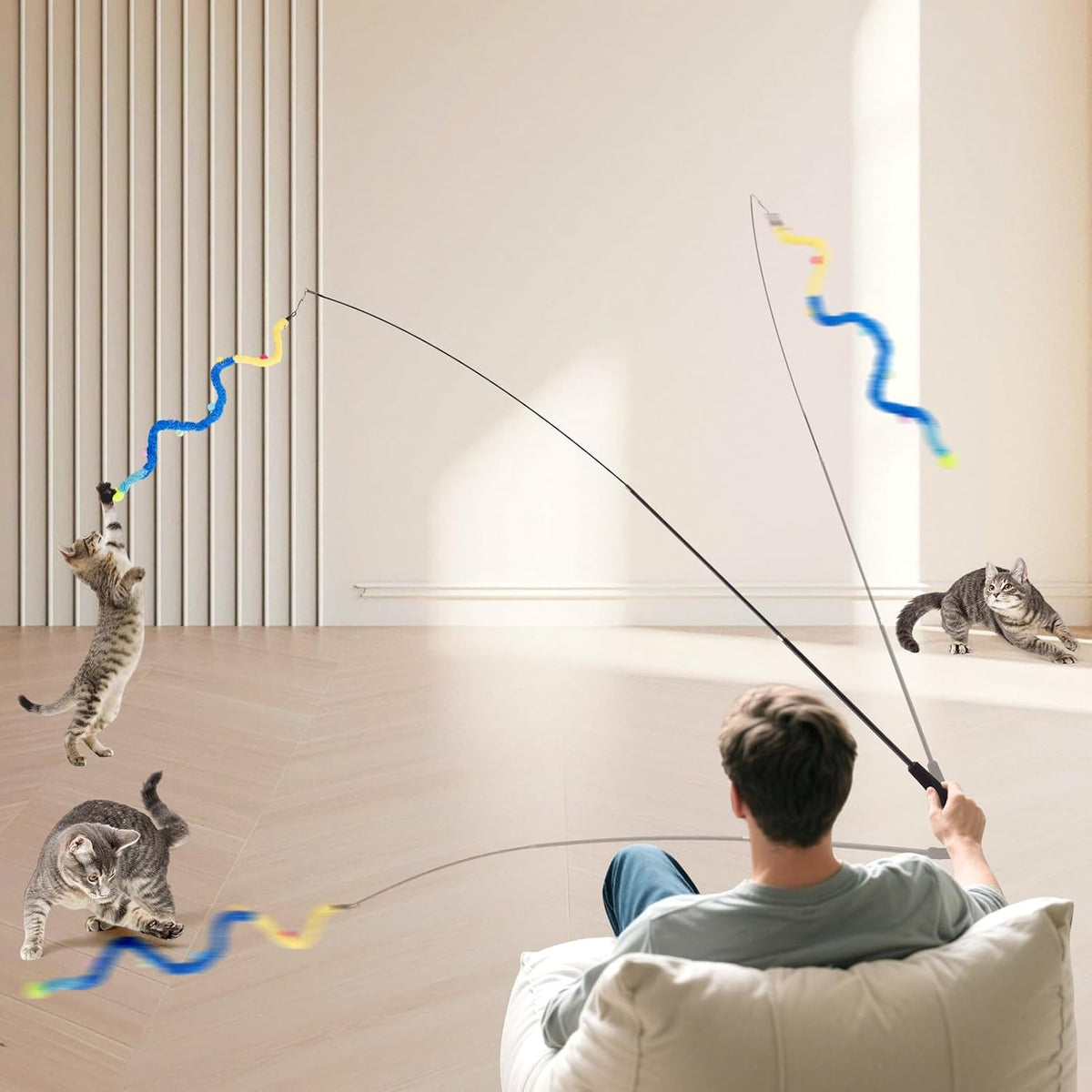 9PCS Interactive Bird Simulation Cat Toy Set with Suction Cup Indoor – Essentials for Cats - 8pcs - image 3