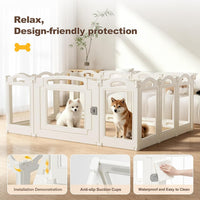 Foldable Clear Acrylic Dog Playpen with Door - White / 14 panels + 1 door / 23.6 inches - image 4
