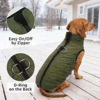 Winter Dog Vest Coat with Harness Built in – Essentials for Dogs - #1 Olive-Matte / L(Chest 20.5")-Dachshund - image 2