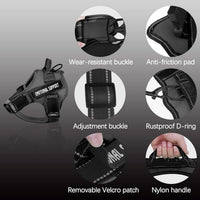 voopet Service Dog Harness, Emotional Support Pet Vest Harness - XX-Large (Pack of 1) / Black - image 2