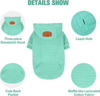 Small Dog Hoodie,Warm Winter Dog Sweater with Pocket & Leash Hole – Essentials for Dogs - Mint Green / S (Back: 12",Chest: 16", Neck: 10") - image 3