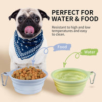 Collapsible Dog Bowls 2-Pack - 12 OZ Macaron Blue and Green - image 2
