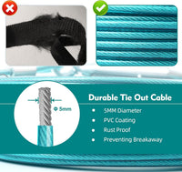 Dog Runner for Yard, Outdoor Dog Run - Blue / 100FT+15FT - image 3