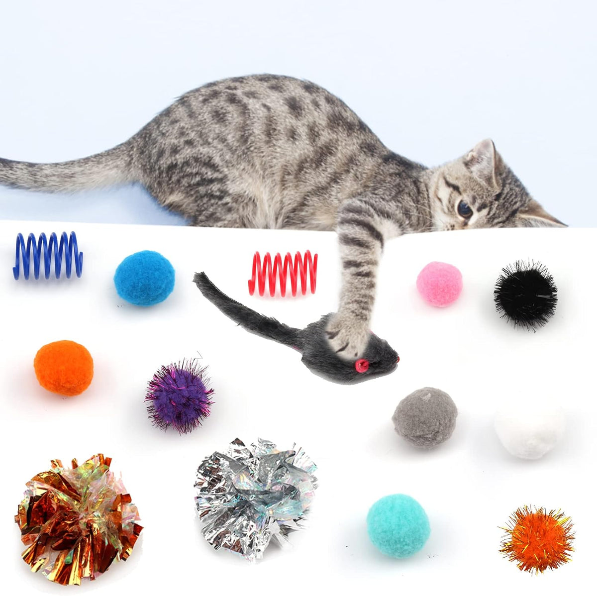 60 Pack Cat Toys, Assorted Kitten, Mouse - image 4