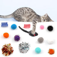 60 Pack Cat Toys - Assorted Kitten, Mouse, Crinkle & Pom Pom Balls