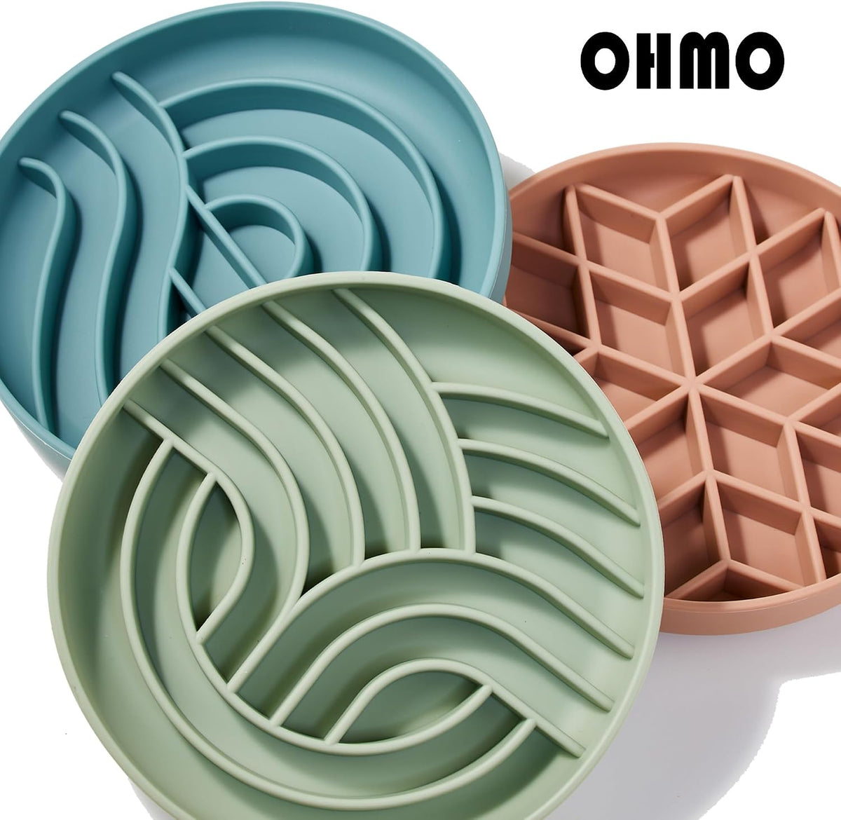 OHMO Slow Feeder Dog Bowl, 5.9" Lick Mat for Dogs, Tree of Life - Light Blue / Tree Life-S (5.9") - image 4