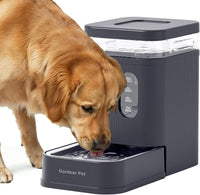 2.2 Gallon Automatic Dog Water Dispenser with Stainless Steel Bowl – Essentials for Dogs - Grey / 1.7 Gallon