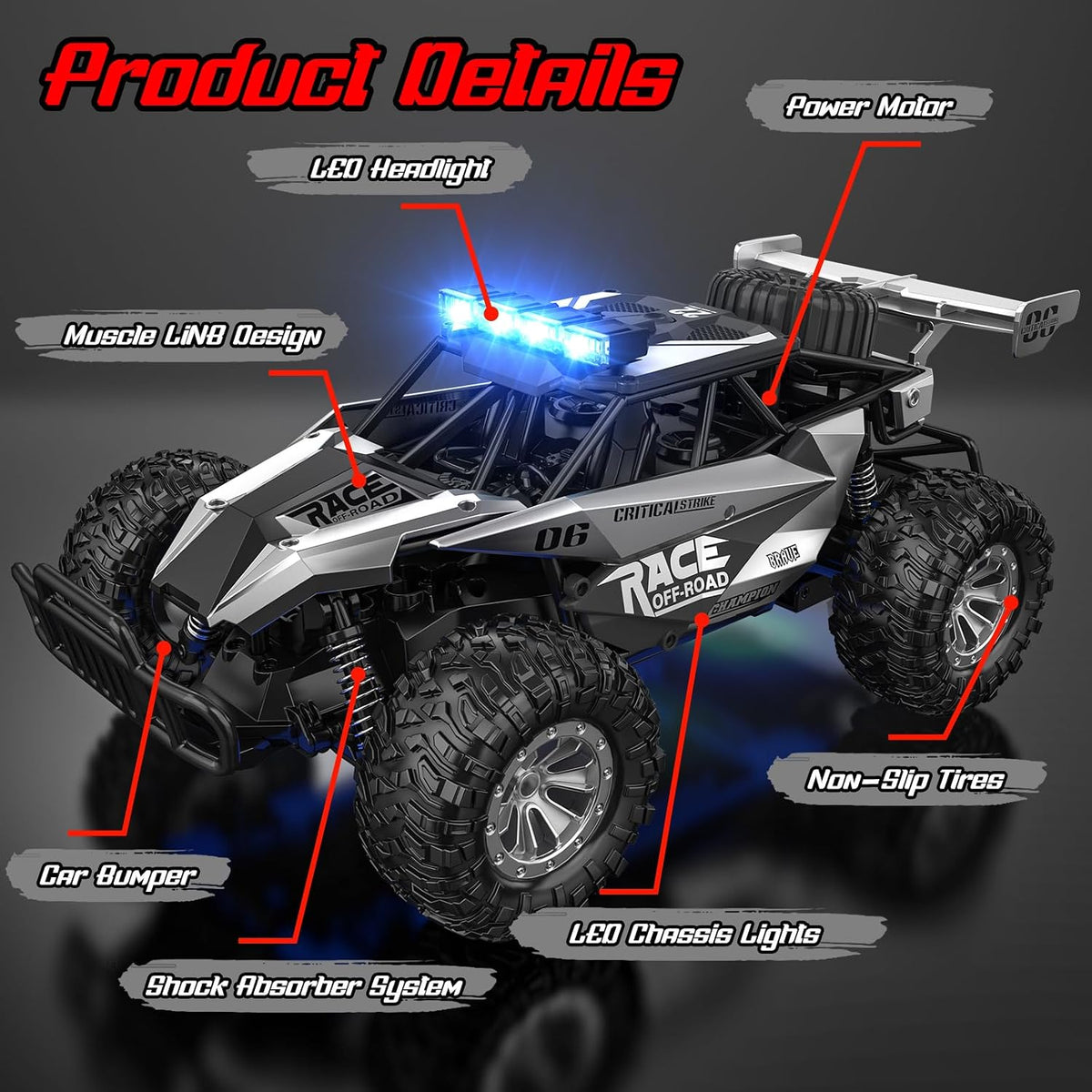 BLUEJAY Remote Control Car - Metal Silver - image 4
