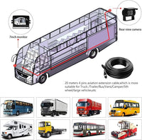 Backup Camera System Kit 7" LCD Reversing Monitor +Rear View Back Up Camera with 170 ° Wide Angle, Waterproof IP68, 18 Infrared Night Vision for Trucks/RV/Trailers/Bus/Vans/Box Truck