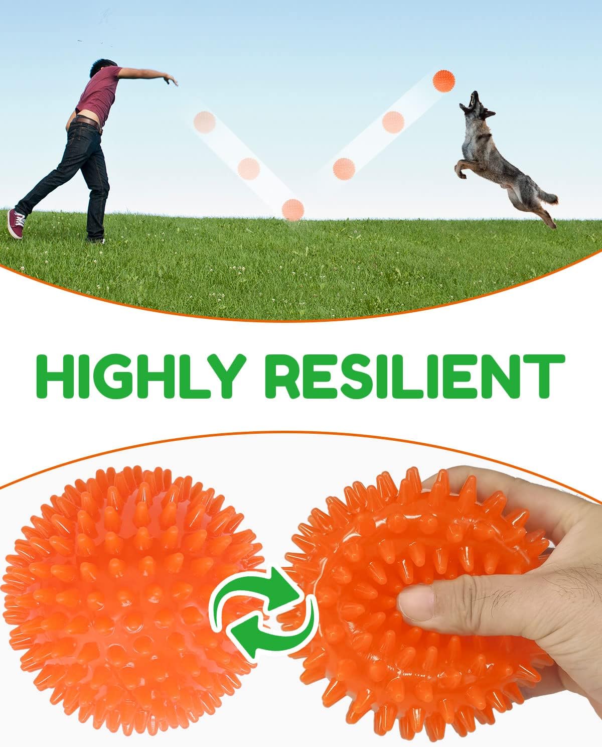 Pweituoet 4.5” Heavy Duty Squeaky Dog Balls for Medium Large Dogs - 4.5" (Pack of 3) - image 4