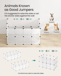 SONGMICS Pet Playpen with Floor, Small Animal Playpen – Essentials for Small Pets - White / 20 Panels - 56.3"L x 28.7"W x 18.1"H - image 4