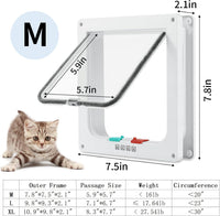 Cat Door for Interior Exterior Door, 4-Way Locking Flap – Essentials for Cats - Medium - image 2