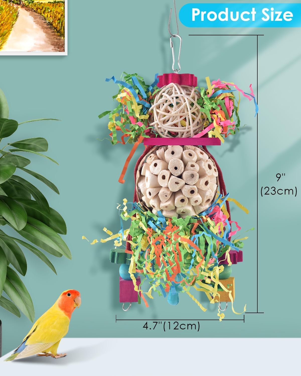 Bissap 2PCS Conure Toys, Foraging Bird Chew Sola Balls Toy for Small Parrot – Essentials for Birds - 2 PCS - image 2